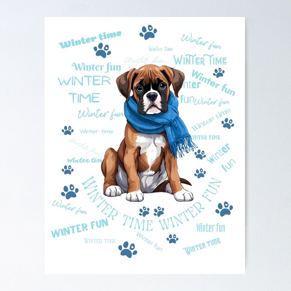 Item preview, AI generated | Cute Boxer | Winter designed and sold by Twinmommy Store.
