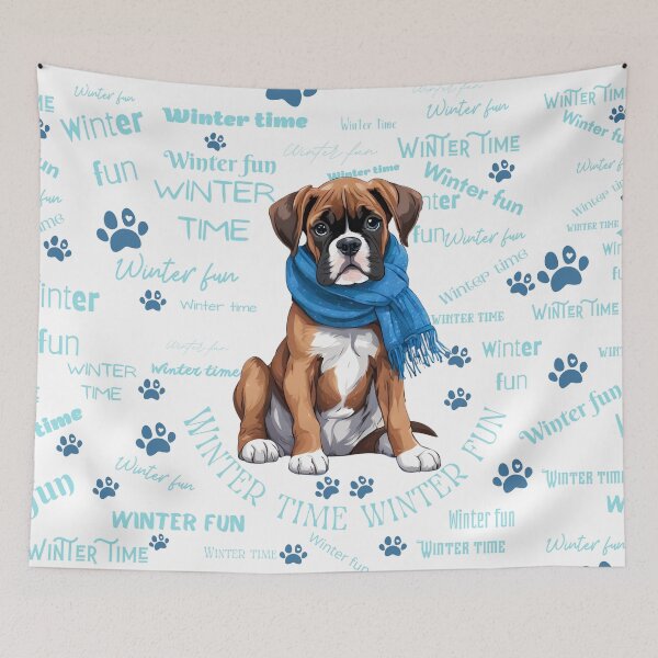 Item preview, AI generated | Cute Boxer | Winter designed and sold by Twinmommy Store.