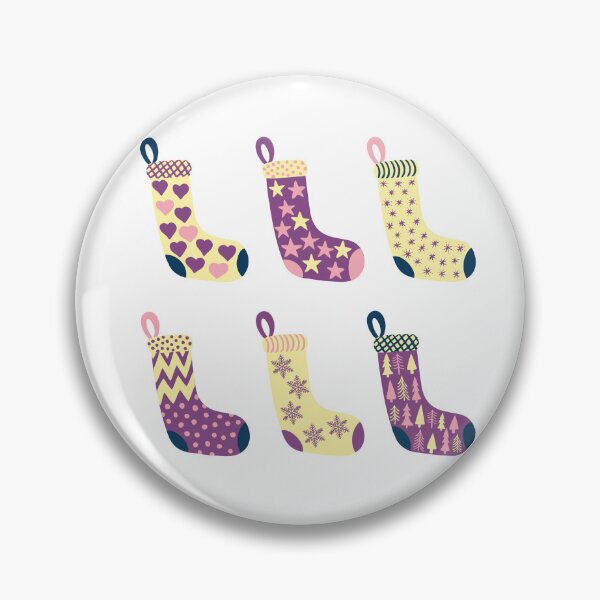 Item preview, Modern Yellow, Plum Purple Pink and Navy Christmas Stockings designed and sold by MoorePatterns.
