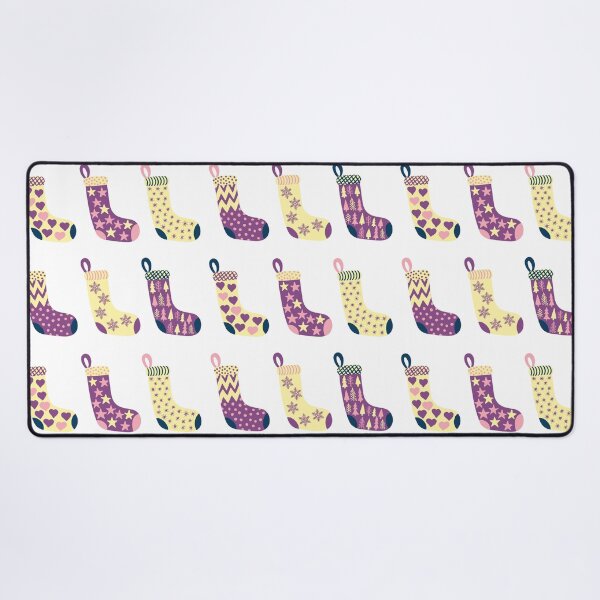 Item preview, Modern Yellow, Plum Purple Pink and Navy Christmas Stockings designed and sold by MoorePatterns.