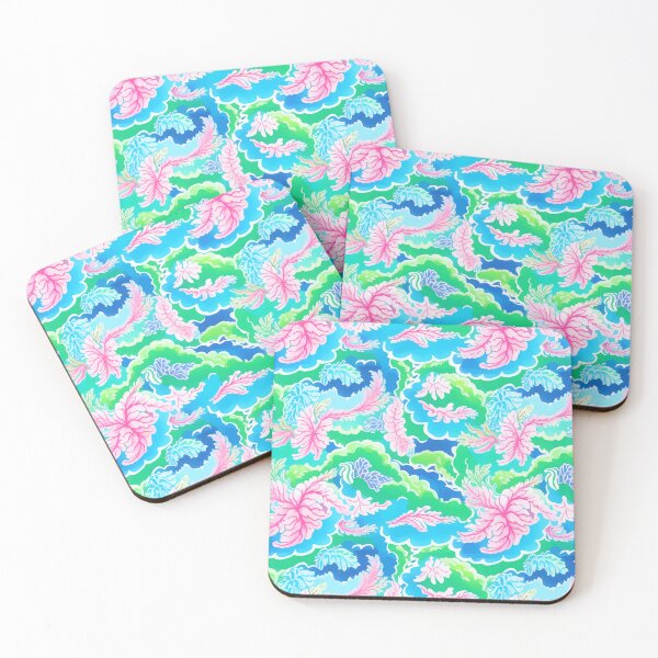 Item preview, Preppy coral reef, sea foam, waves, corals designed and sold by SophieClimaArt.