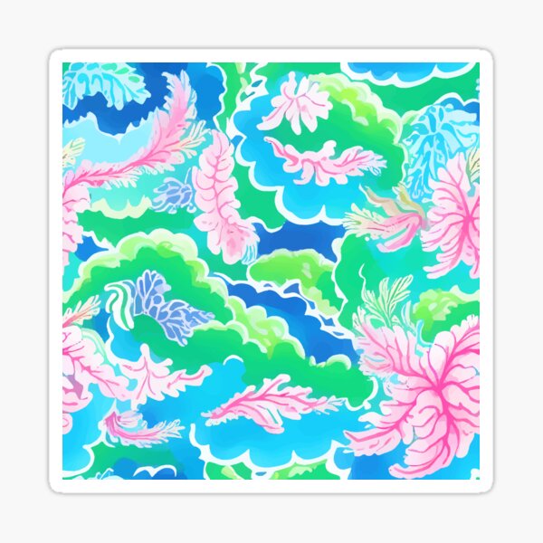 Item preview, Preppy coral reef, sea foam, waves, corals designed and sold by SophieClimaArt.