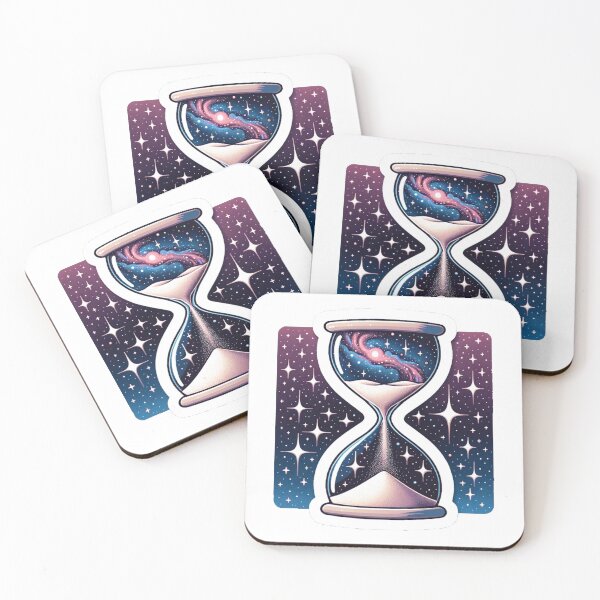 Item preview, Cosmic Timekeeper | Hourglass with Starry Galaxies Sticker" ⌛✨? designed and sold by TheGraphicsLord.