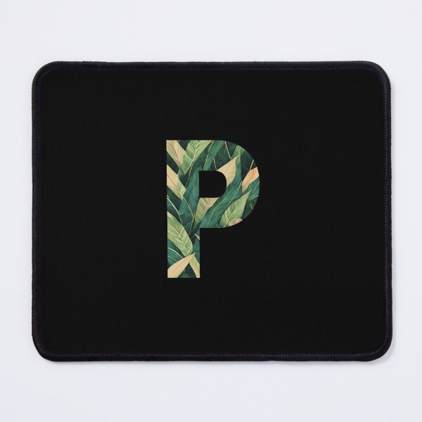 Item preview,  A pattern of vintage tropical leaves filling the letter p designed and sold by studio468.