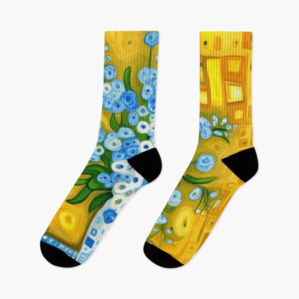 Artikelvorschau, Blaue und weiße Blumen in blauer und weißer Vase Stilllebenmalerei entworfen und verkauft von Vicky Brago-Mitchell®.