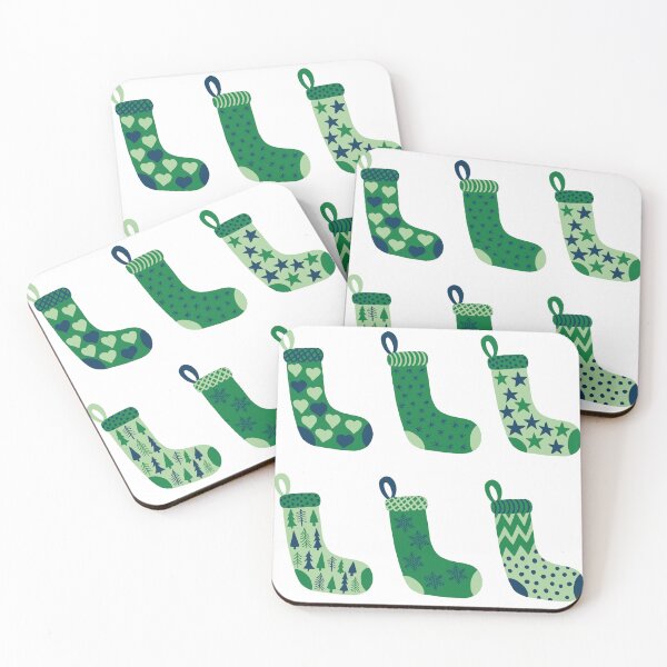 Item preview, Modern Forest Green and Navy Christmas Stockings designed and sold by MoorePatterns.
