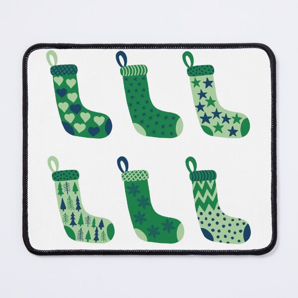 Item preview, Modern Forest Green and Navy Christmas Stockings designed and sold by MoorePatterns.
