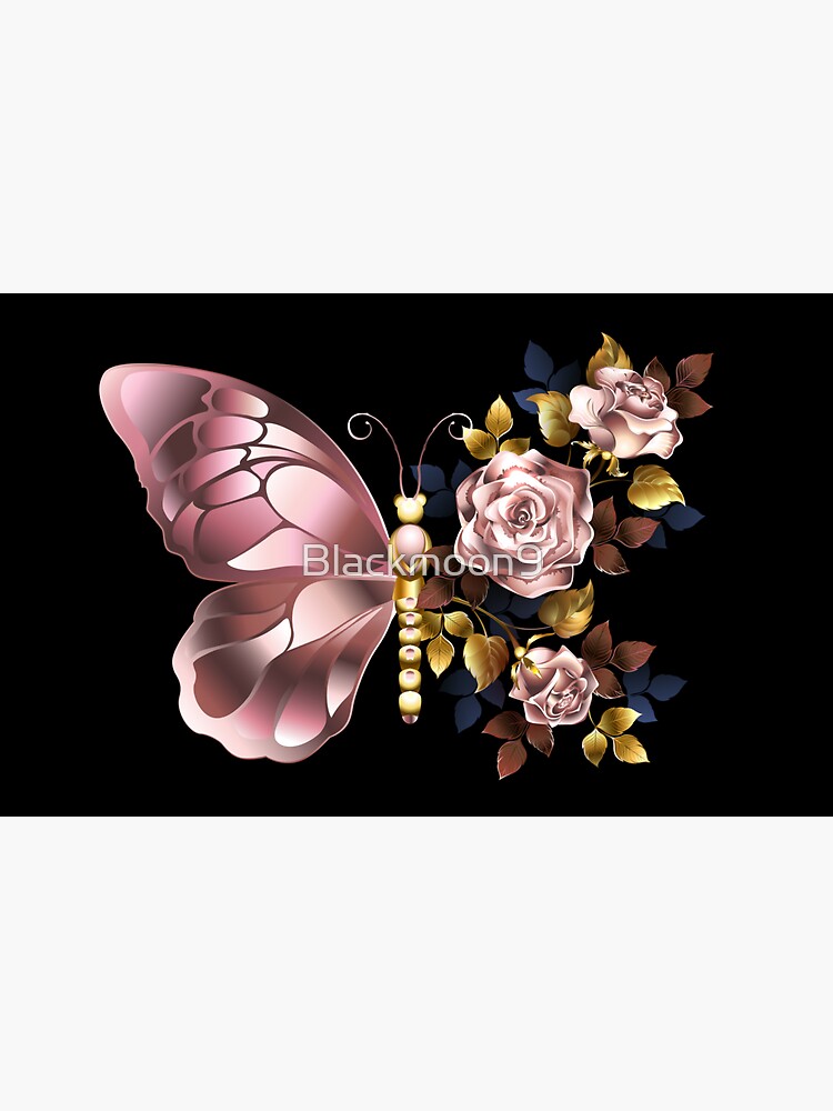 Stickers fleurs roses amies des papillons – Stickers STICKERS