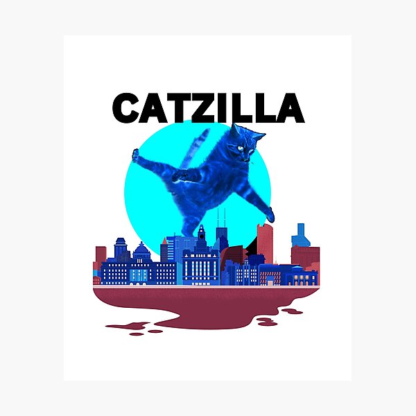 Item preview, Funny Retro Catzilla 01 designed and sold by creativerooney.