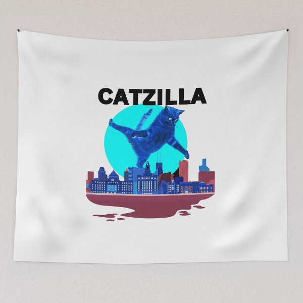 Item preview, Funny Retro Catzilla 01 designed and sold by creativerooney.