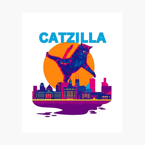 Item preview, Funny Retro Catzilla 02 designed and sold by creativerooney.