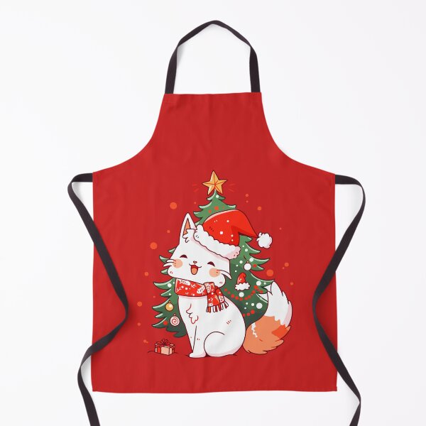 Item preview, Cute cat wearing Santa hat near Christmas tree designed and sold by Niktarka.
