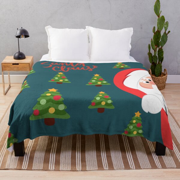 Item preview, Santa Claus and Christmas Tree Throw Blanket designed and sold by PPKStore.