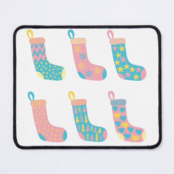 Item preview, Fun Pastel Pink, Yellow and Blue Christmas Stockings designed and sold by MoorePatterns.