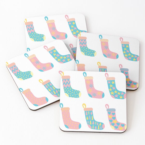 Item preview, Fun Pastel Pink, Yellow and Blue Christmas Stockings designed and sold by MoorePatterns.