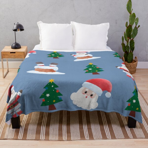 Item preview, Santa Claus and Christmas Tree Throw Blanket designed and sold by PPKStore.