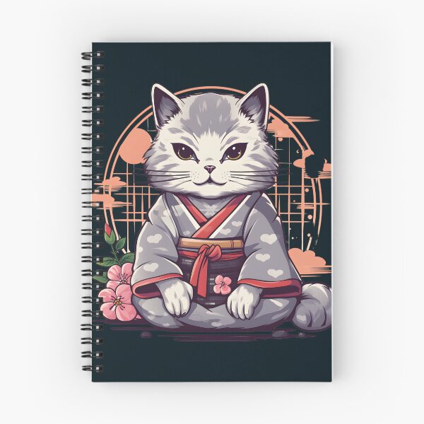Item preview, Gray Cat in Kimono Japanese Style designed and sold by KitsuneYin.