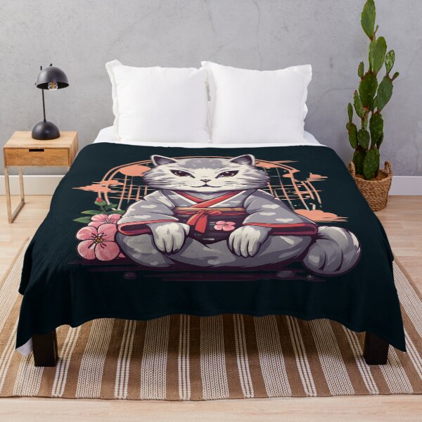 Item preview, Gray Cat in Kimono Japanese Style designed and sold by KitsuneYin.