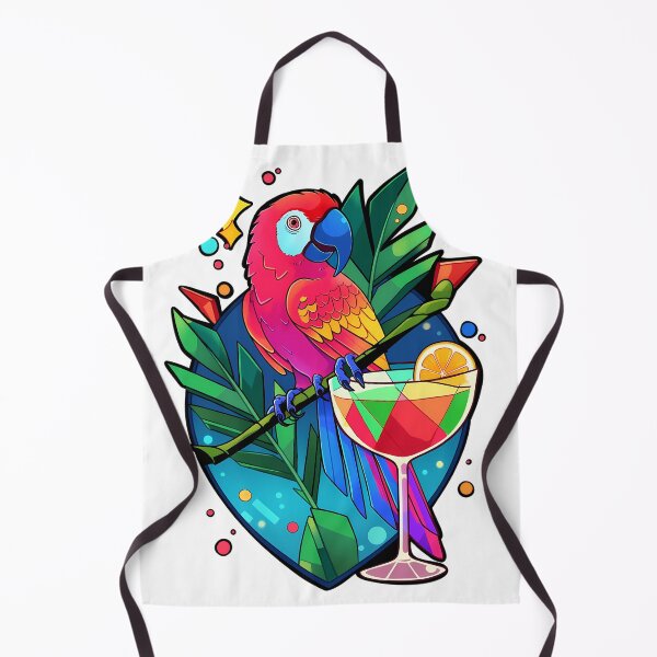 Item preview, Colorful Parrot with cocktail- bold colors designed and sold by octoboobs.