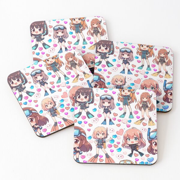 Item preview, Cute Scuba Diver Girls Anime Pattern designed and sold by andydavistech.