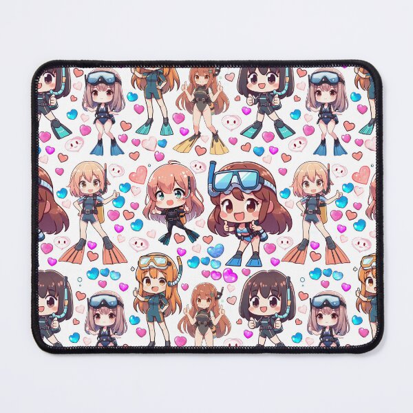 Item preview, Cute Scuba Diver Girls Anime Pattern designed and sold by andydavistech.