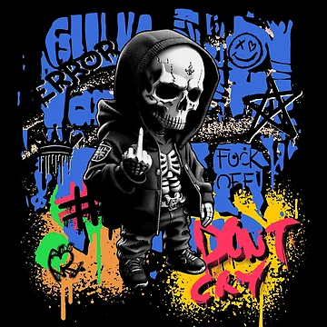 Artwork thumbnail, Skeleton Fu** Off by Dadagodesign