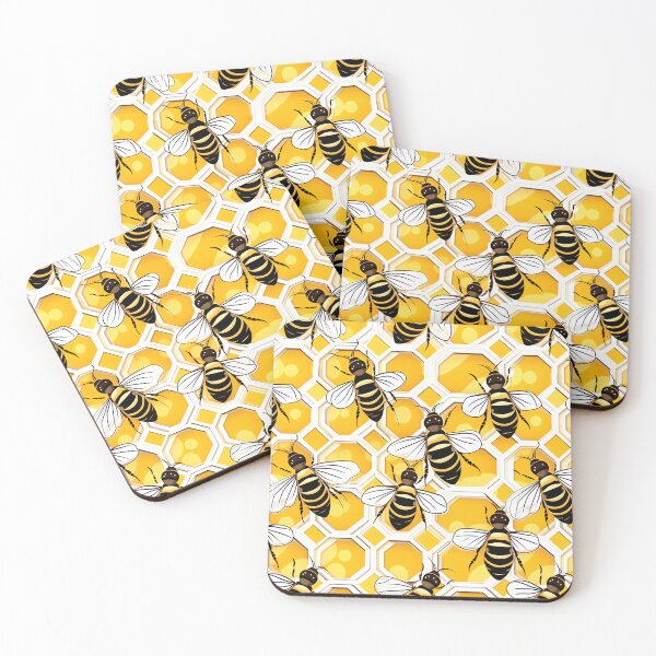 Item preview, Fun Bees in Honeycomb Hive Pattern designed and sold by madtoyman.