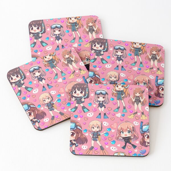 Item preview, Cute Scuba Diver Girls Anime Pattern (Pink Sherbet) designed and sold by andydavistech.