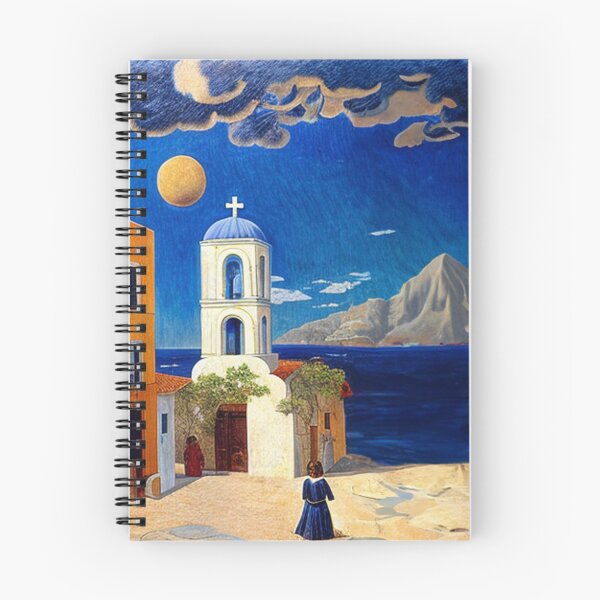 Item preview, Medieval town with cathedral and sea neoclassical style painting  designed and sold by Meena-tta.
