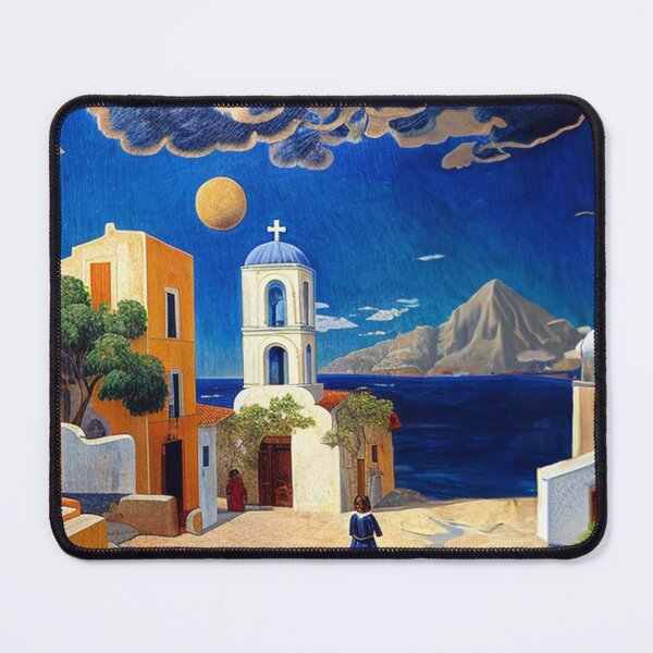 Item preview, Medieval town with cathedral and sea neoclassical style painting designed and sold by Meena-tta.