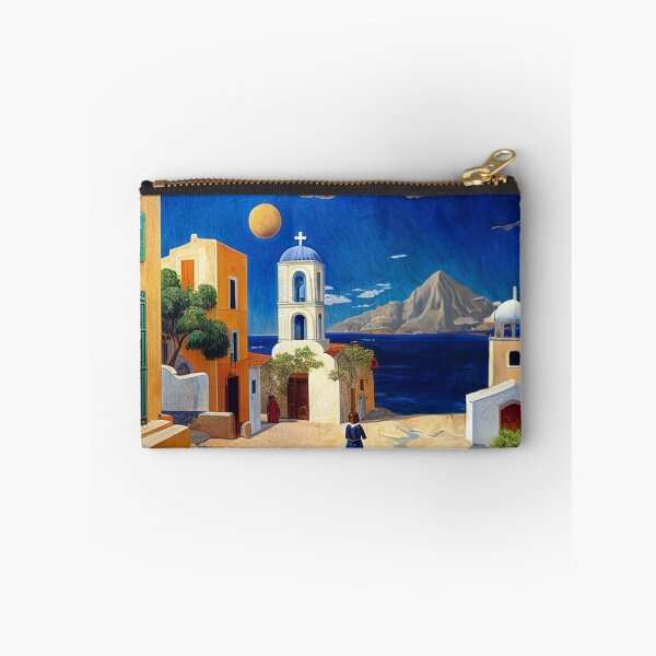 Item preview, Medieval town with cathedral and sea neoclassical style painting  designed and sold by Meena-tta.