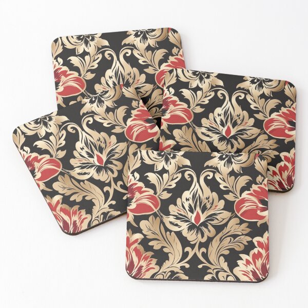Item preview, a red and gold floral pattern designed and sold by Enga6.