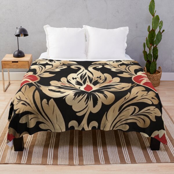 Item preview, a red and gold floral pattern designed and sold by Enga6.