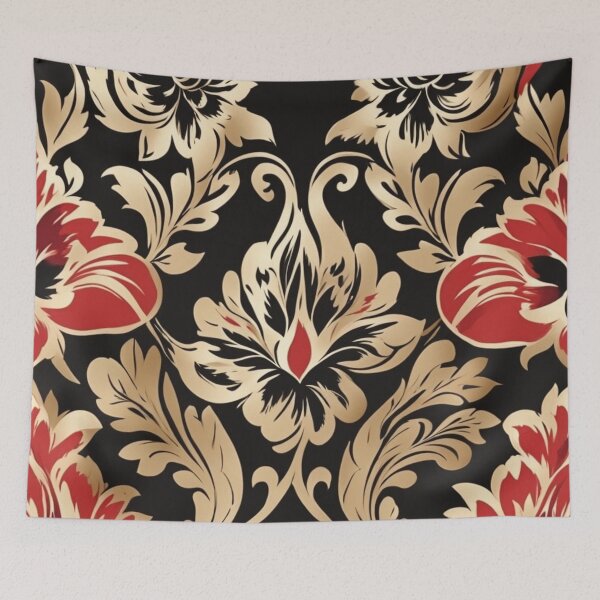 Item preview, a red and gold floral pattern designed and sold by Enga6.