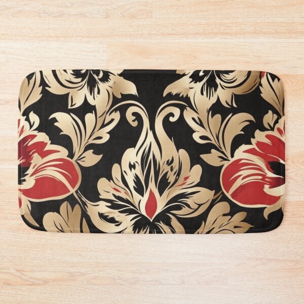 Item preview, a red and gold floral pattern designed and sold by Enga6.
