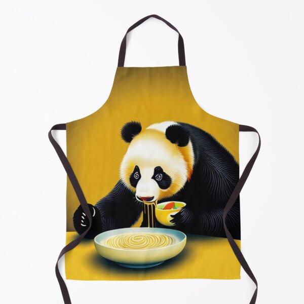Item preview, cute Panda bear eating a bowl of noodles yellow designed and sold by Meena-tta.