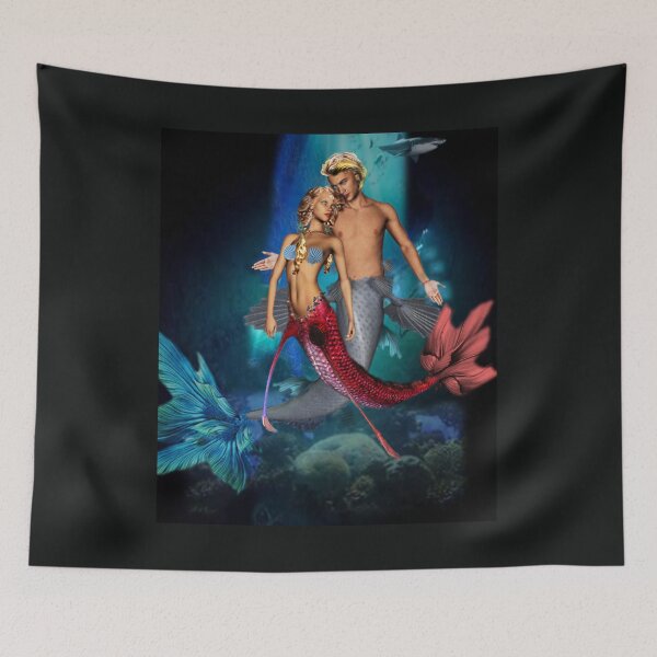 Item preview, Mermaid Brother Comforts his Little Sister designed and sold by Patricia Brown.
