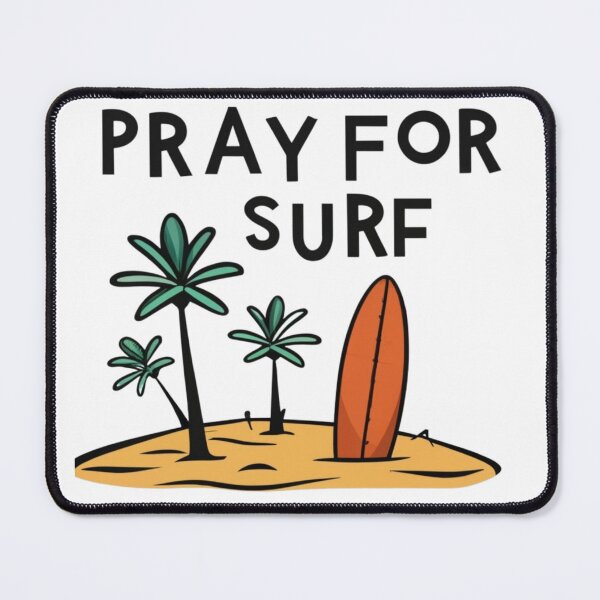 Item preview, Personalized Surfboard with 'Pray for Surf' designed and sold by Mantasrl.