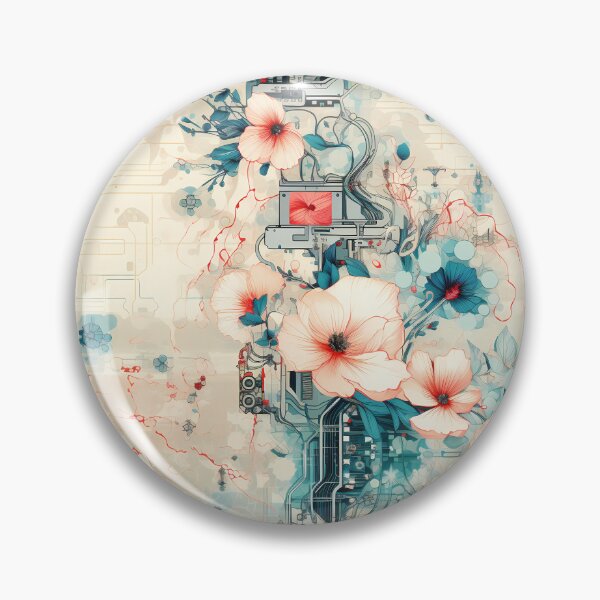 Item preview, Cyberpunk Flowers and Circuitry Pattern designed and sold by SchorlCraft.
