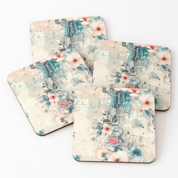 Item preview, Cyberpunk Flowers and Circuitry Pattern designed and sold by SchorlCraft.