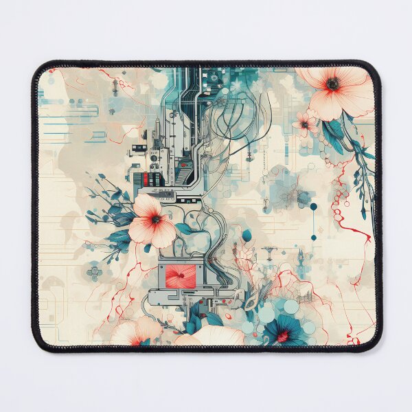 Item preview, Cyberpunk Flowers and Circuitry Pattern designed and sold by SchorlCraft.