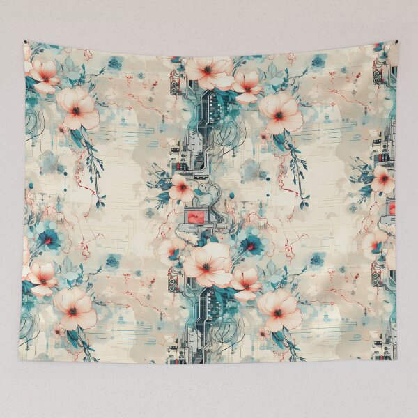 Item preview, Cyberpunk Flowers and Circuitry Pattern designed and sold by SchorlCraft.
