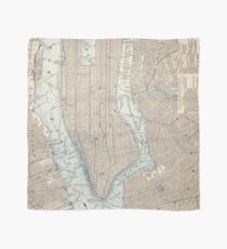 Pañuelo Mapa vintage de la ciudad de Nueva York (1893)