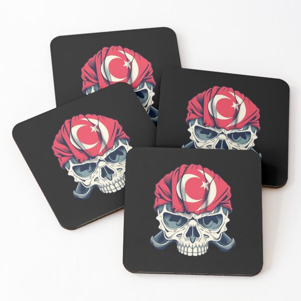 Item preview, Turkish Flag Skull designed and sold by CheninaStore.