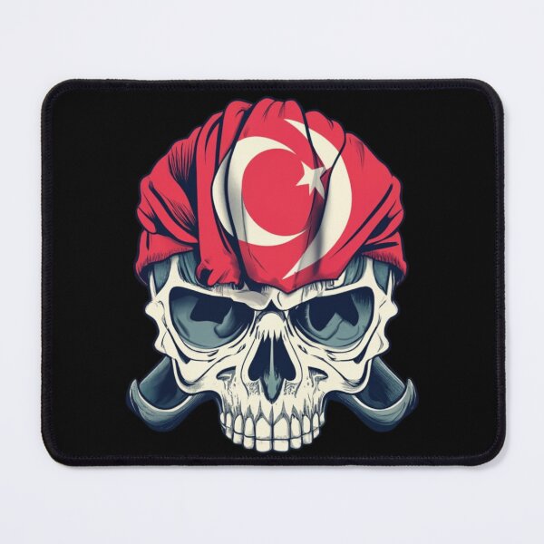 Item preview, Turkish Flag Skull designed and sold by CheninaStore.