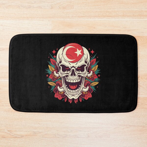 Item preview, Turkish Flag Skull designed and sold by CheninaStore.