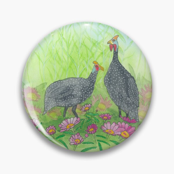 Item preview, Guinea fowl amongst daisies  designed and sold by Anita Bunn.