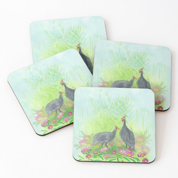 Item preview, Guinea fowl amongst daisies  designed and sold by Anita Bunn.