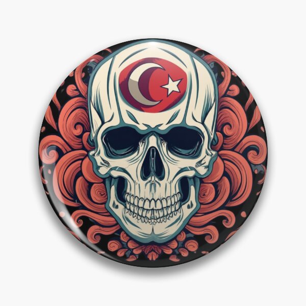 Item preview, Turkish Flag Skull designed and sold by CheninaStore.