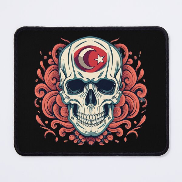 Item preview, Turkish Flag Skull designed and sold by CheninaStore.